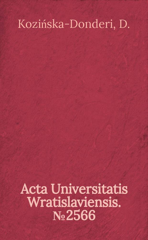 Acta Universitatis Wratislaviensis. №2566 : Obraz Włoch i motywy..