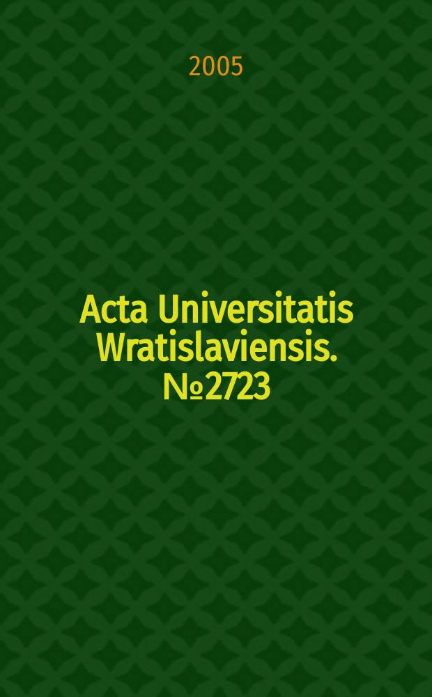 Acta Universitatis Wratislaviensis. №2723 : Dyskryminacja religijna a prawnokarna..