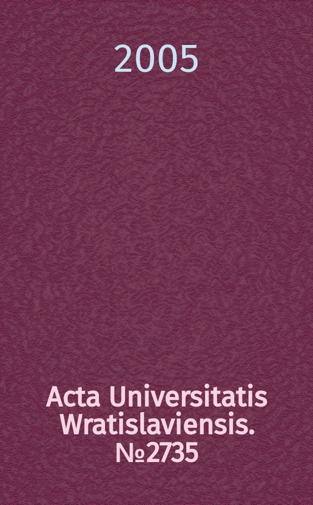 Acta Universitatis Wratislaviensis. №2735 : Kształtowanie wizerunku