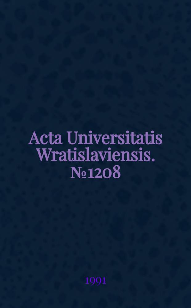 Acta Universitatis Wratislaviensis. № 1208 : Prolegomena do filozofii krytycznej