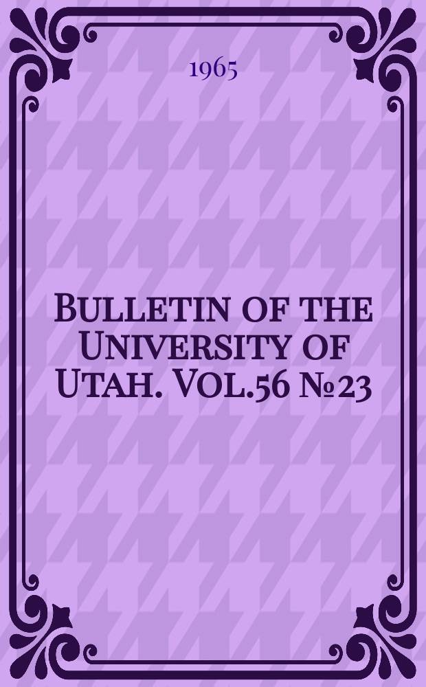 Bulletin of the University of Utah. Vol.56 №23 : Increasing the useful life of a fuel cell