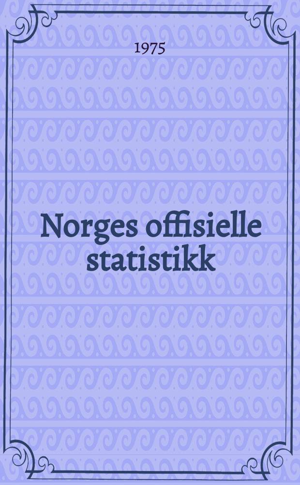 Norges offisielle statistikk