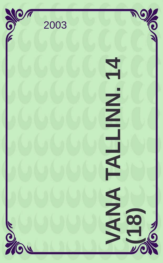 Vana Tallinn. 14(18)