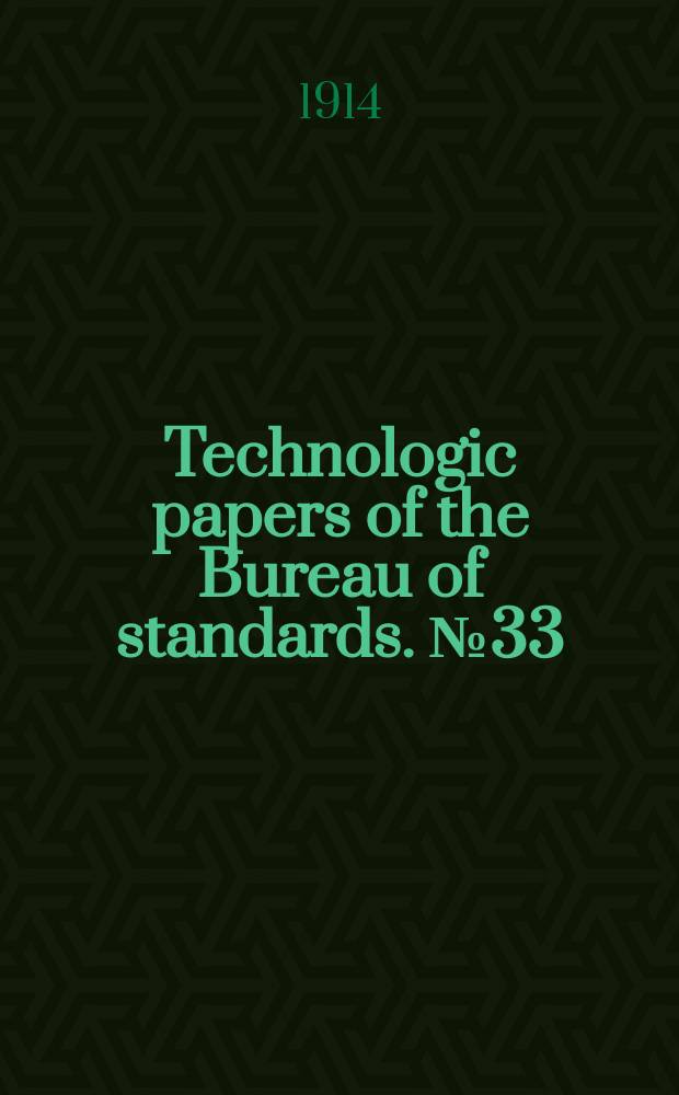 Technologic papers of the Bureau of standards. №33 : Determination of carbon in steel and iron by the barium carbonate titration method