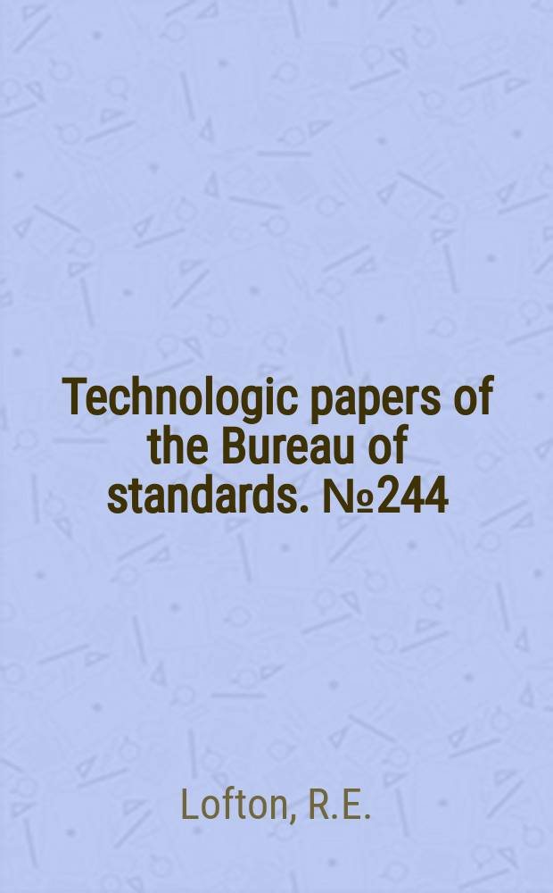 Technologic papers of the Bureau of standards. №244 : A measure of the color characteristics of white papers