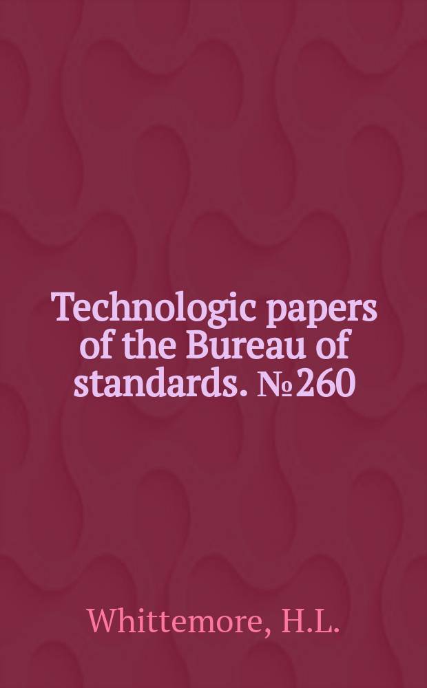Technologic papers of the Bureau of standards. №260 : Tests of some girder books