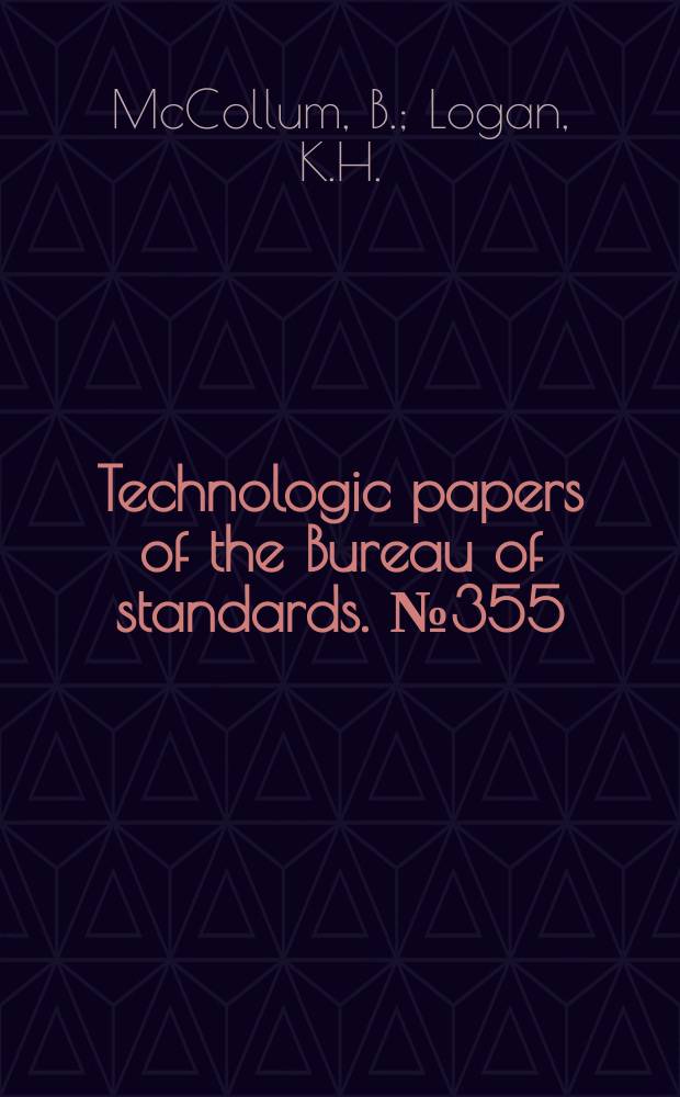 Technologic papers of the Bureau of standards. №355 : Electrolysis testing
