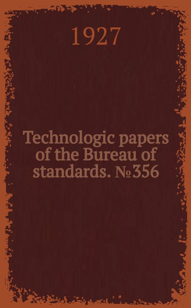 Technologic papers of the Bureau of standards. №356 : Controlling the consistency of enamel slips
