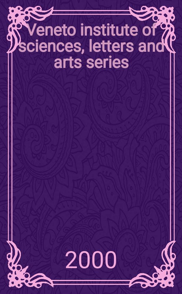 Veneto institute of sciences , letters and arts series : IVSIA ser. Vol.3 : The Origin of humankind