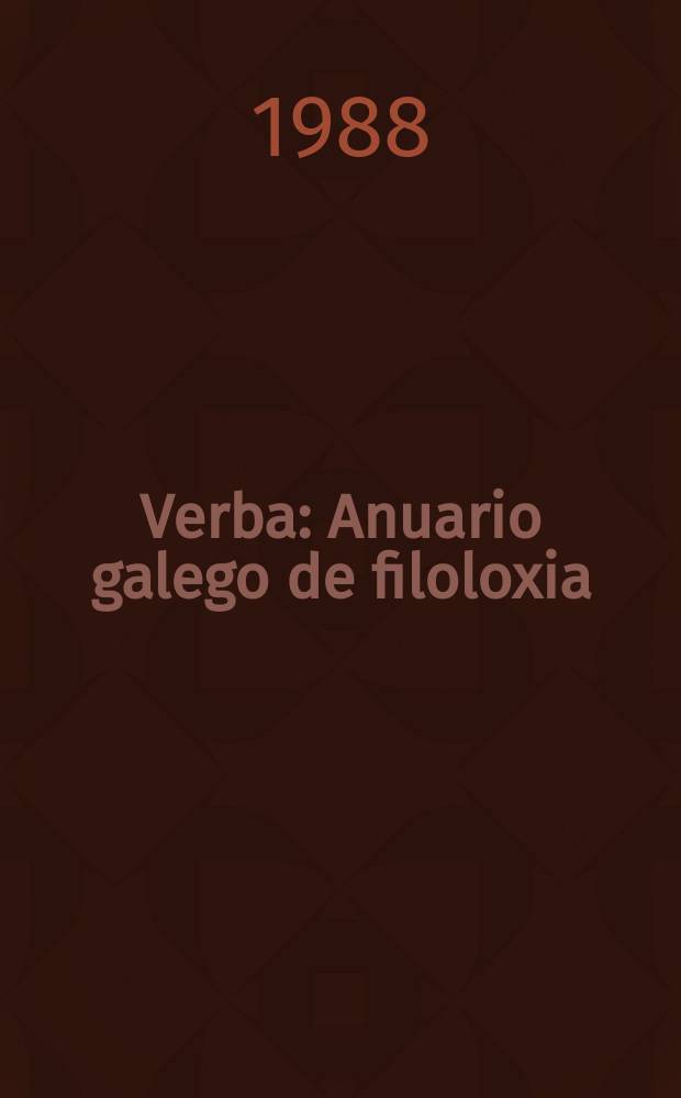 Verba : Anuario galego de filoloxia