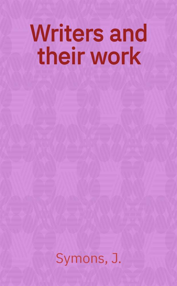 Writers and their work : Bibliographical ser. of suppl. to "British book news". №145 : The detective story in Britain