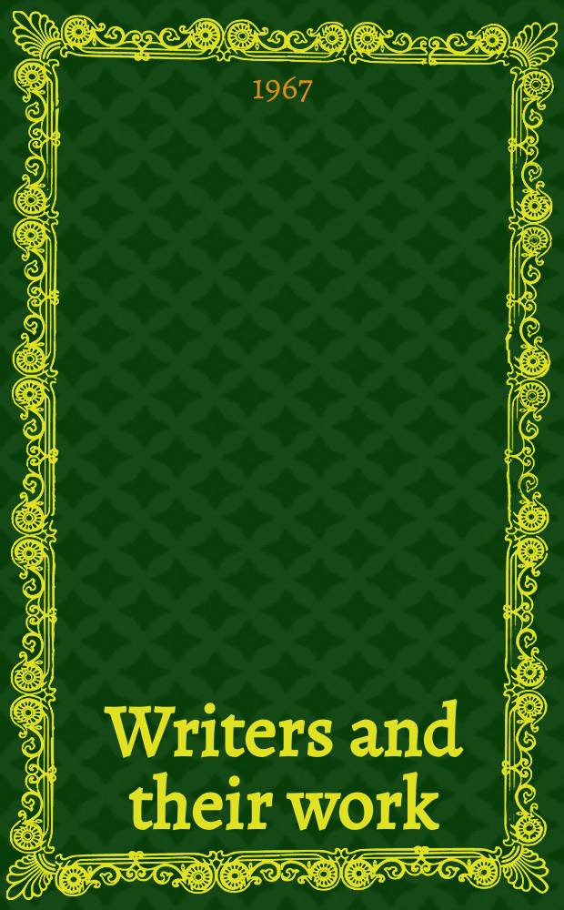 Writers and their work : Bibliographical ser. of suppl. to "British book news". №197 : Sir john Vanbrugh