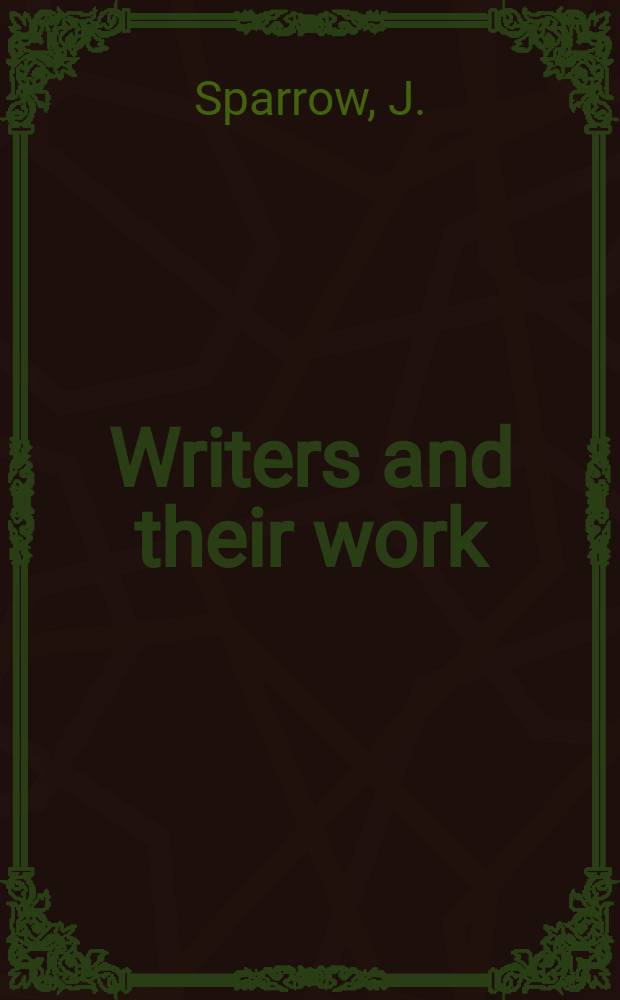 Writers and their work : Bibliographical ser. of suppl. to "British book news". №147 : Robert Bridges