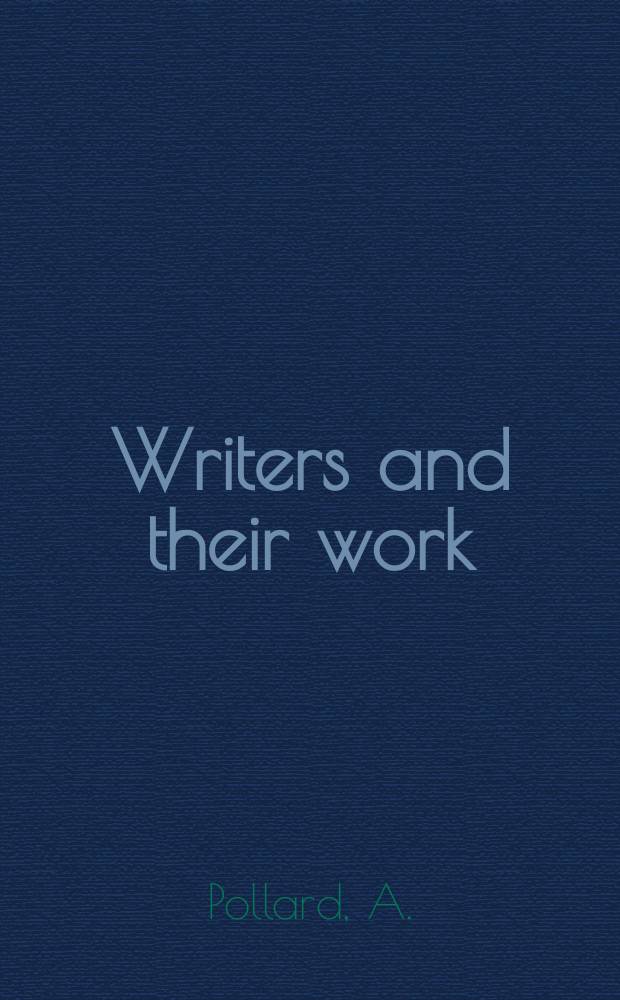 Writers and their work : Bibliographical ser. of suppl. to "British book news". №195 : Richard Hooker