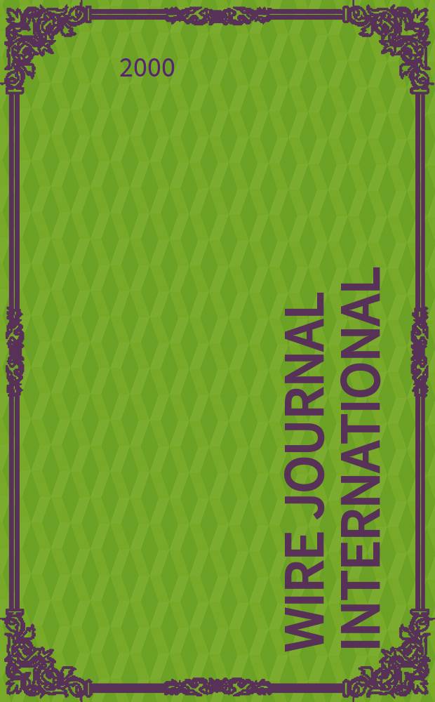 Wire journal international : Offic. publ. of the Wire assoc. intern. Vol.33, №9
