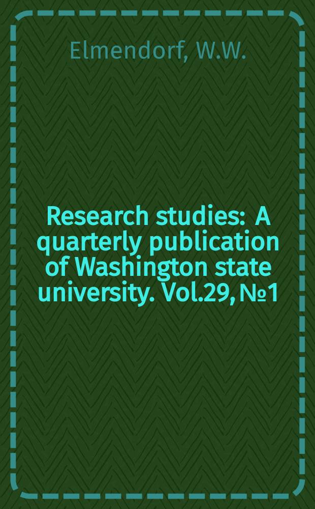 Research studies : A quarterly publication of Washington state university. Vol.29, №1 : Skokomish and other coast salish tales. The Great Strom of 1703