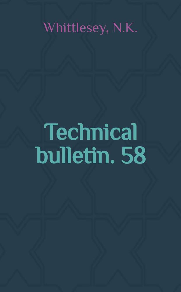 Technical bulletin. 58 : Decision-making under conditions of weather uncertainty in the summer fallow-annual cropping area of Eastern Washington