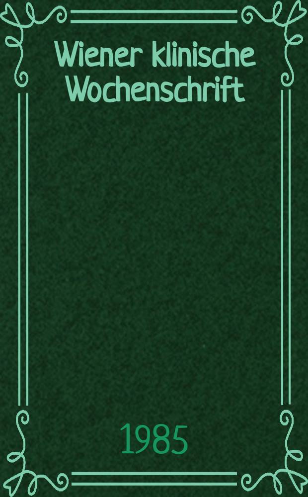 Wiener klinische Wochenschrift : Das Involutionsalter und seine psychischen Störungen
