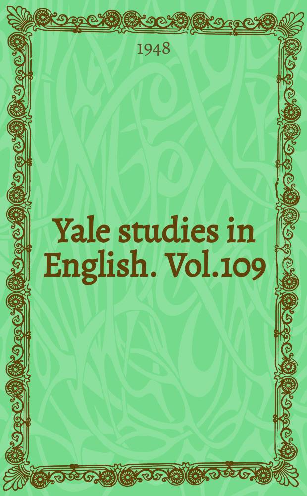 Yale studies in English. Vol.109 : Lord Byron's first pilgrimage