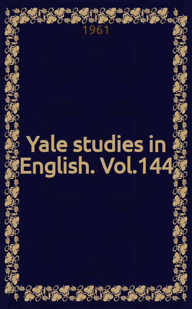 Yale studies in English. Vol.144 : The style of "Don Juan"