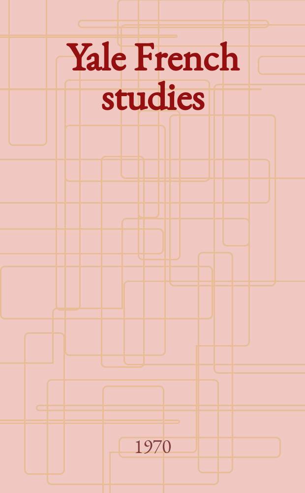 Yale French studies