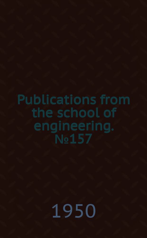 Publications from the school of engineering. №157 : Behaviour of resistors at high frequencies