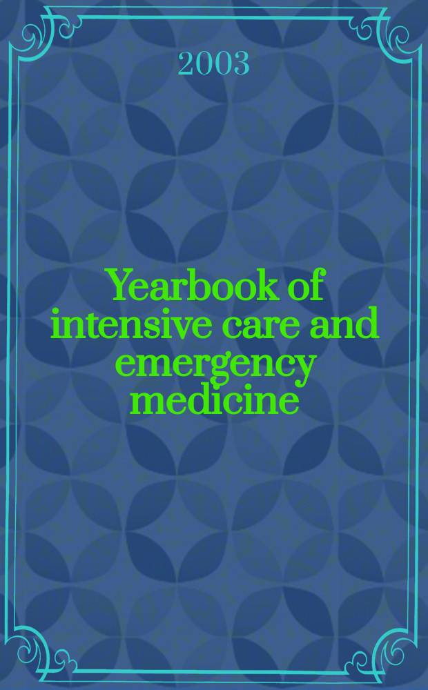 Yearbook of intensive care and emergency medicine