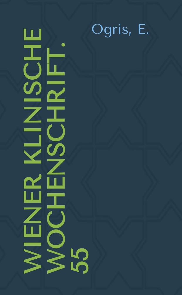 Wiener klinische Wochenschrift. 55 : Die Funktionsszintigraphie der Niere ...