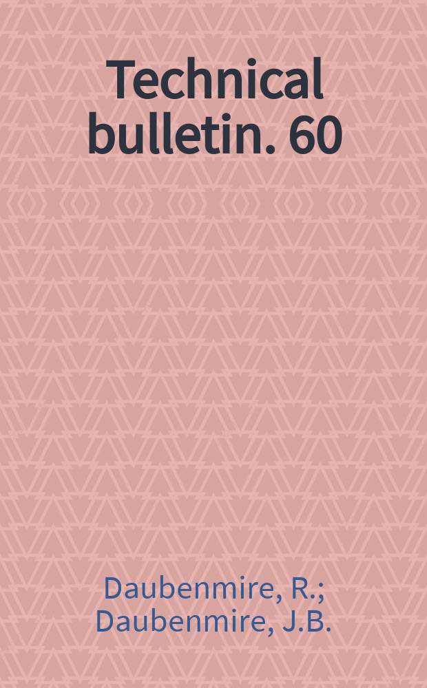 Technical bulletin. 60 : Forest vegetation of eastern Washington and Northern Idaho - 1970