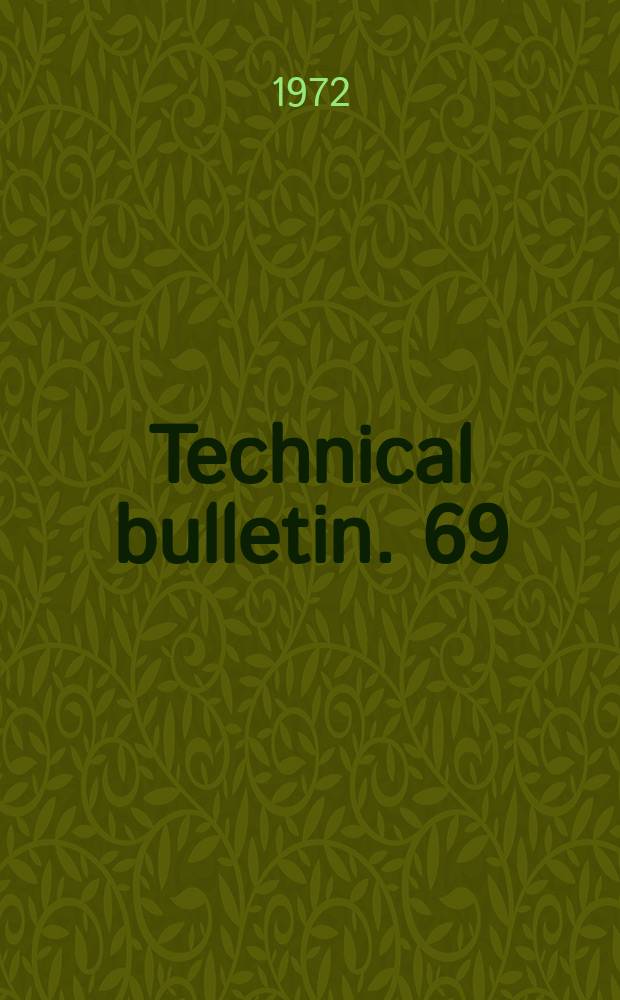 Technical bulletin. 69 : Soil fertility relationships of sugar beets ...