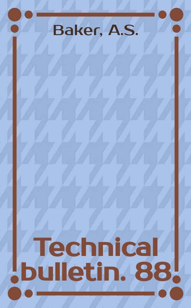 Technical bulletin. 88 : A laboratory quick test for predicting...