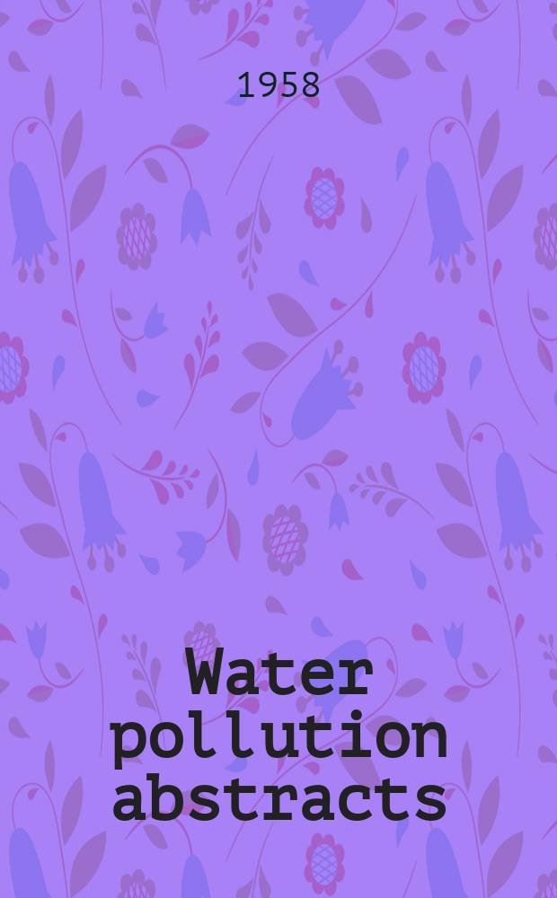 Water pollution abstracts