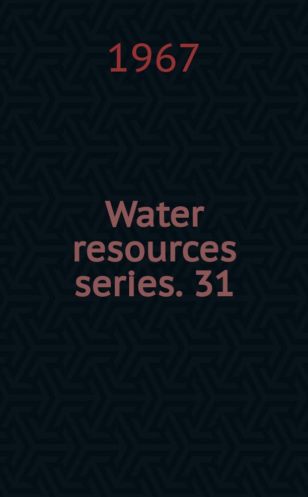 Water resources series. 31 : Water legislation in Asia and the Far East