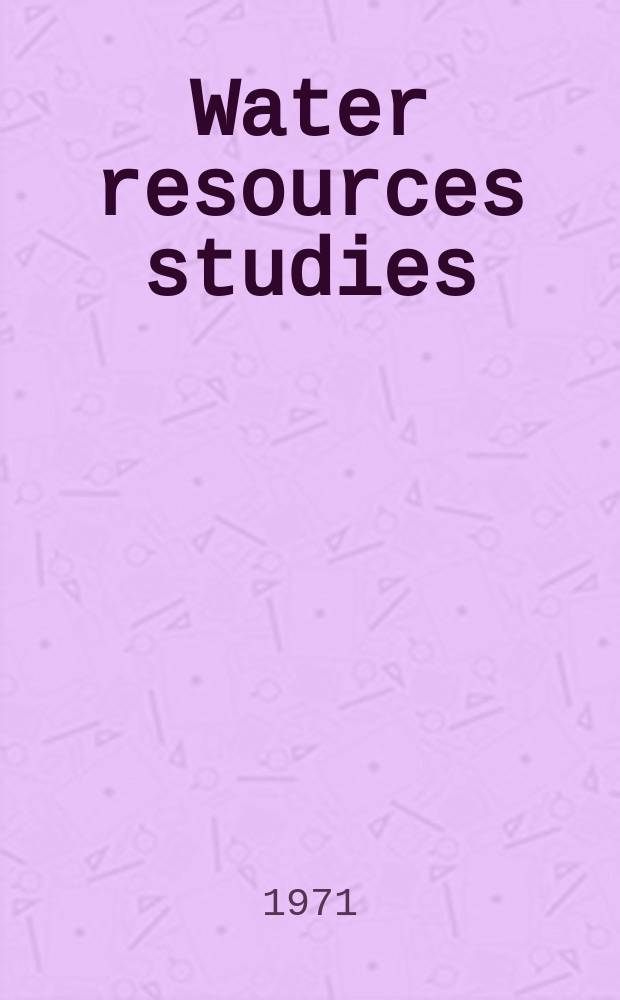 Water resources studies