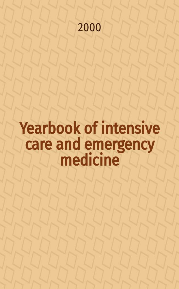 Yearbook of intensive care and emergency medicine
