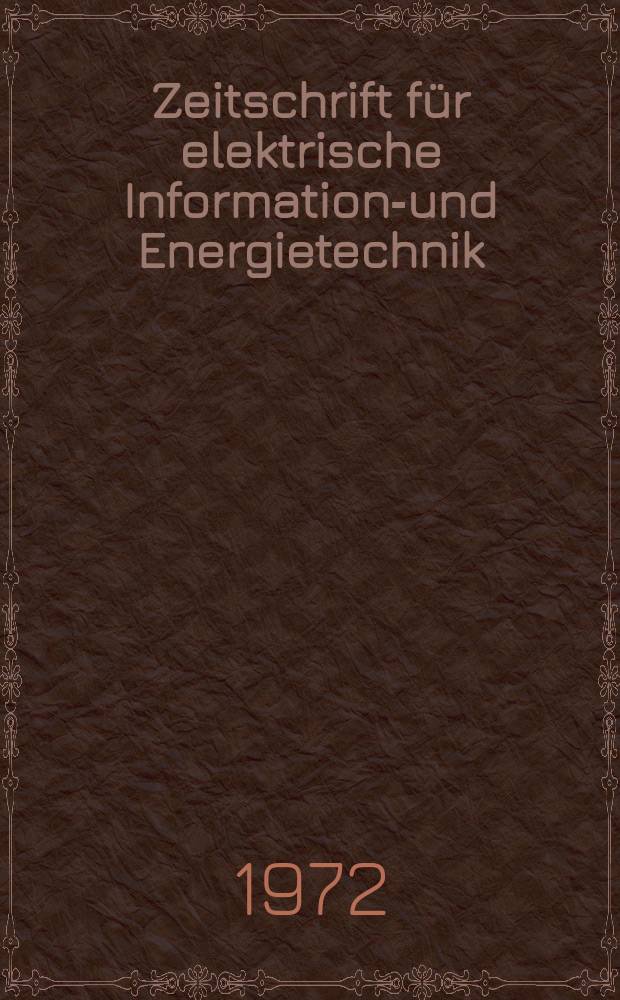 Zeitschrift für elektrische Informations- und Energietechnik