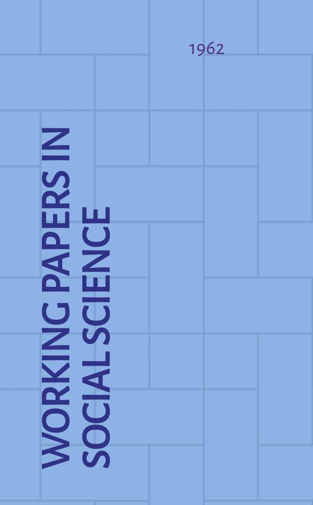 Working papers in social science