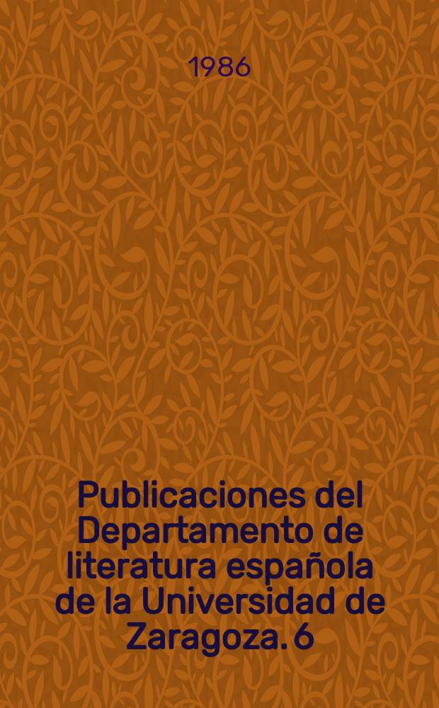 Publicaciones del Departamento de literatura española de la Universidad de Zaragoza. 6 : Formas breves del relato