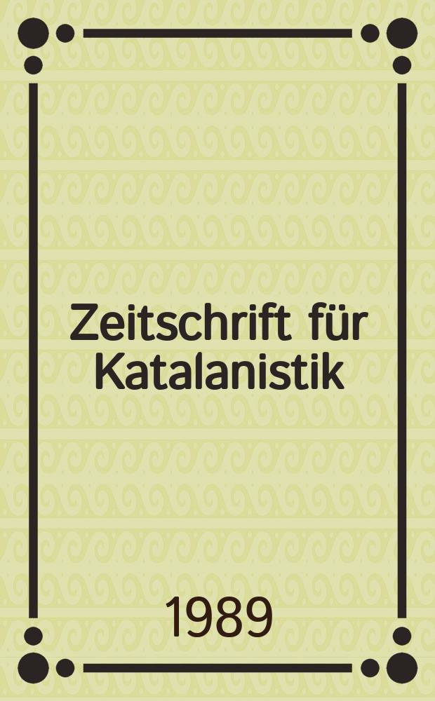 Zeitschrift für Katalanistik = Revista d’estudis catalans