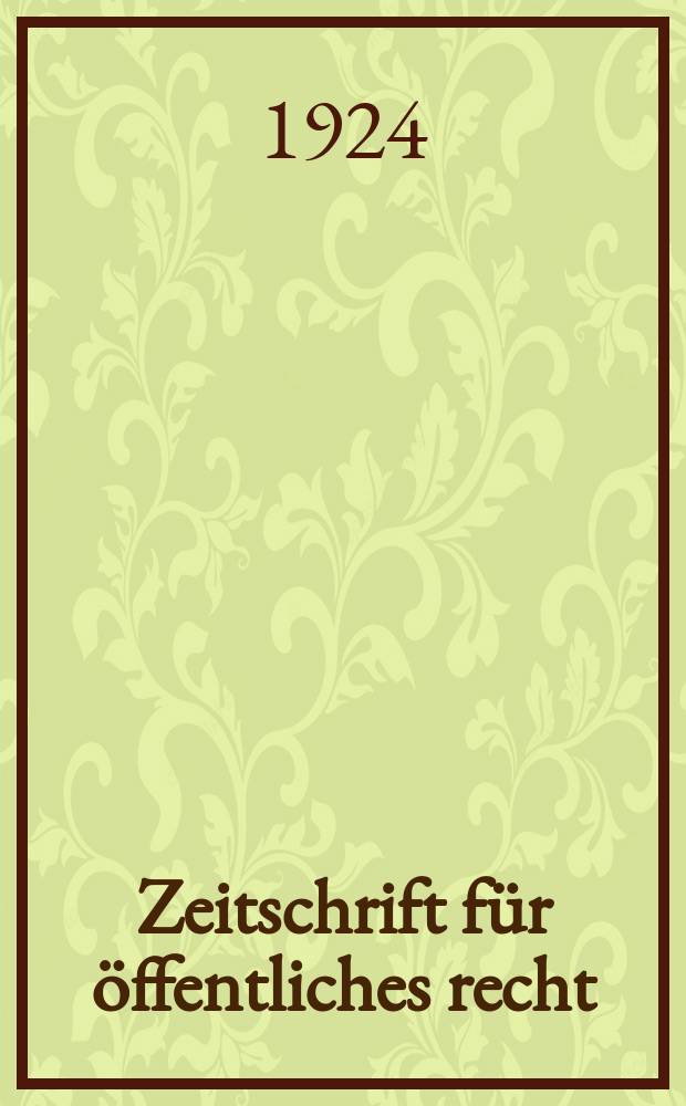 Zeitschrift für öffentliches recht
