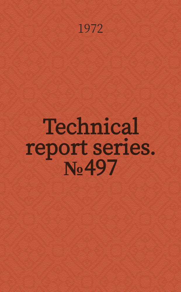 Technical report series. №497 : Genetic disorders