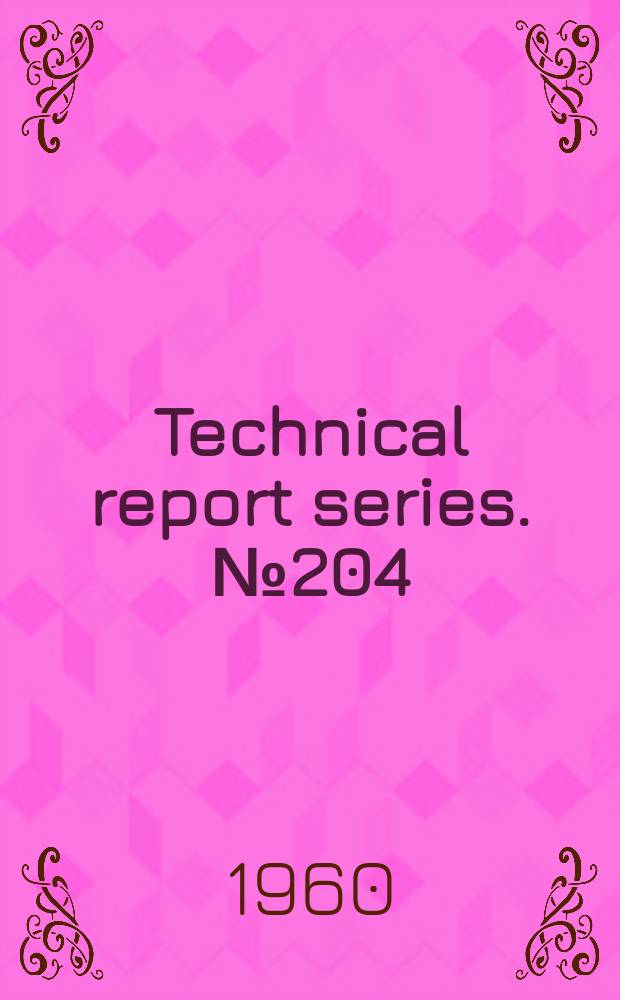 Technical report series. №204 : African conference on bilharziasis, 2d. Lourenço Marques. Report