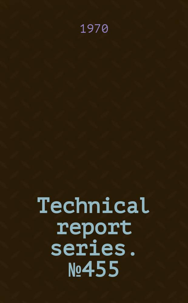 Technical report series. №455 : Treponematoses research