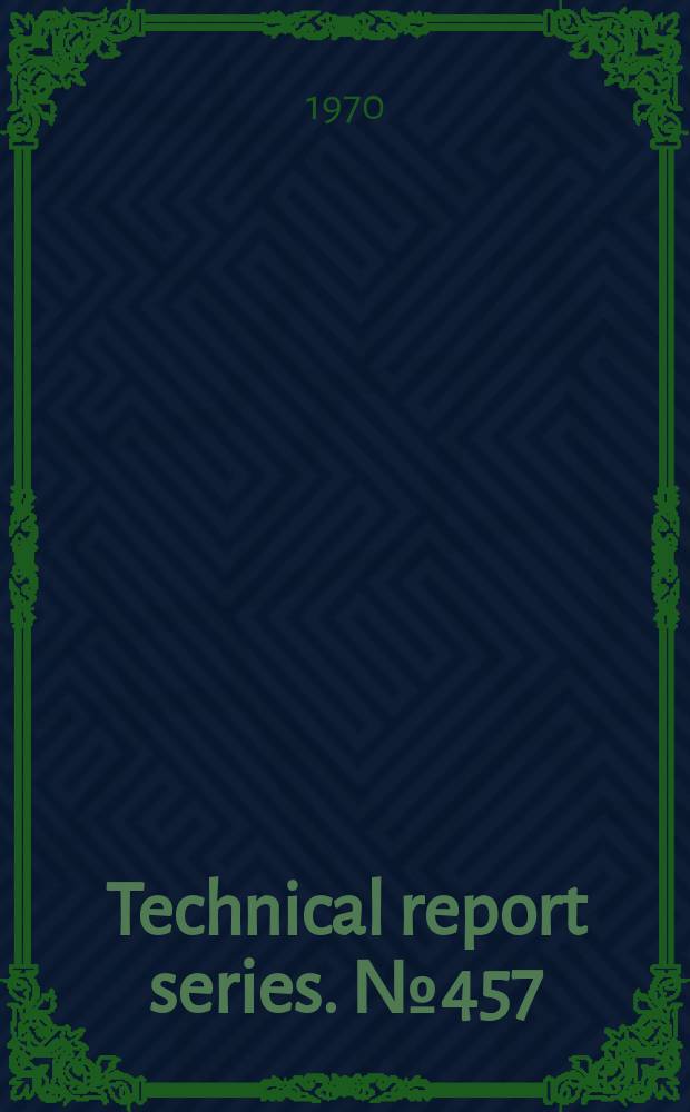 Technical report series. №457 : The prevention of perinatal mortality and morbidity