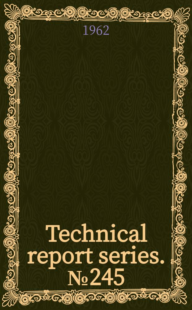 Technical report series. №245 : Joint expert committee on nutrition. Geneva