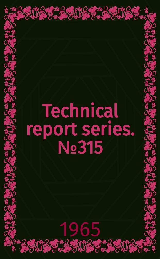 Technical report series. №315 : World health organization. Expert committee on immunology and parasitic diseases. Immunology and parasitic diseases
