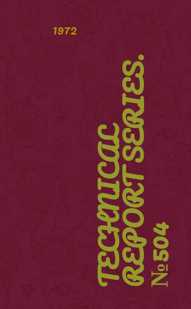 Technical report series. №504 : World health organization. Scientific group on inherited blood clotting disorders