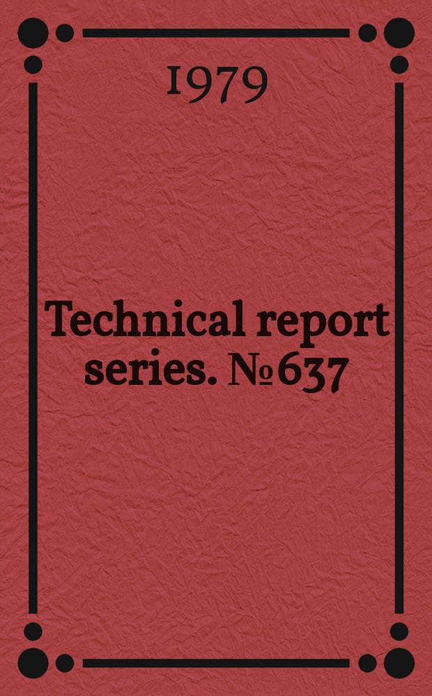 Technical report series. №637 : Parasitic zoönoses. Report of a WHO Expert Committee with the participation of FAO