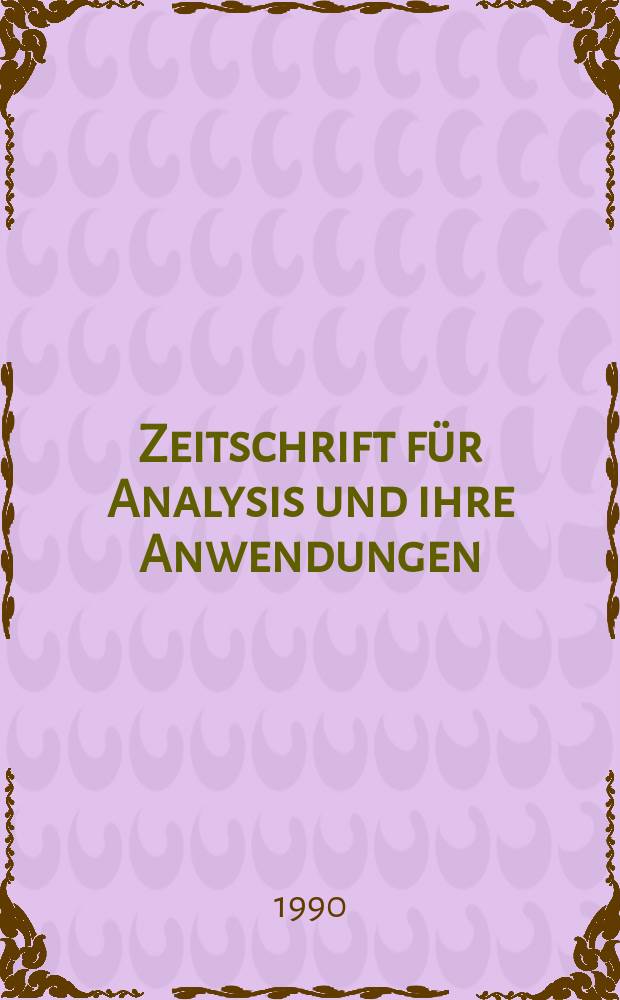 Zeitschrift für Analysis und ihre Anwendungen