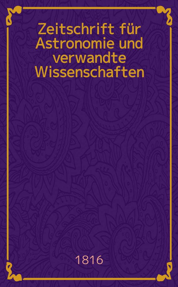 Zeitschrift für Astronomie und verwandte Wissenschaften